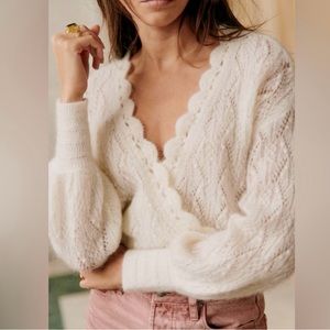 Sézane Nathalie wrap sweater - Ecru XS NWOT